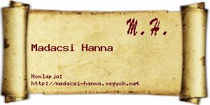 Madacsi Hanna névjegykártya